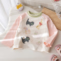 Girls' Cartoon Print Raglan Contrast Long Sleeve T-Shirt