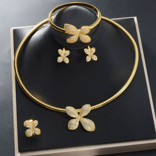 Overseas Droid Butterfly New Premium Rhinestone Flower Bead Collar Western Fashionable Banquet Party Rhinestone Accessory Women