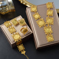 Middle East Exotic Breeze Retro 18K Gold Plated Jewelry Set Floral Brand Lens Spliced Bride Clothing Standard Gold Jewelry