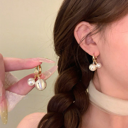 18K Gold-Plated Brushed Metal Polka Dot Hoop Earrings