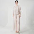 Fashion Elegant Pleated Wide Leg Pants + Top 2-Piece Set