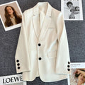 Women's Fall Casual Elegant Blazer + Top 2026 | Casual Blouse - Beige