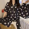 Women's Summer Japanese Short Sleeve Cardigan + Pants 3-Piece Set 2026 - 3-Piece Set Cardigan Apricot