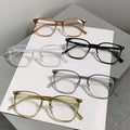 New Square Frame Bare Face Anti-Blue-Light Myopia Women RedNote Ultra-Light Big Face Slender Plano With Rx Glasses Frame