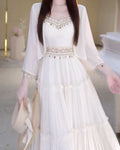 Women's Ethnic Elegant Sun-Protection Loose Dress + Cardigan + Camisole + Shawl 2-Pie - As Pictured