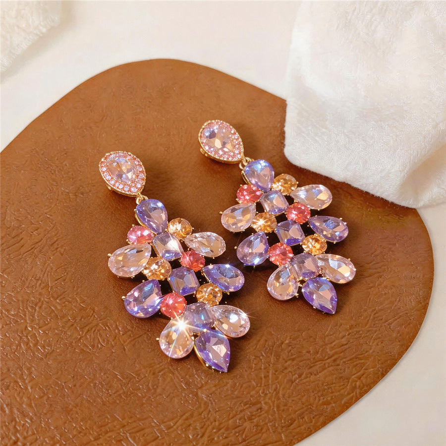Colorful Teardrop Pendant Stud Earrings - view 6
