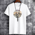 white large size men's short-sleeved t-shirt new half-sleeved clothes trendy body shirts for men and