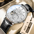POEDAGAR Self-Winding Mechanical Watch New Waterproof Glow Belt Mens Watch Live Export Bestseller Watch