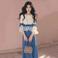 Spring Chanel-Style Fashion Ruffle Skirt + Top 2-Piece Set