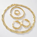 Western Bestseller Overseas 18K Gold Ancient Craft Slub Niche Premium Necklace Bracelet Set Earrings Ring Jewelry Set