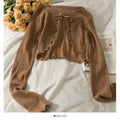 Women's Tie Front Sheer Chiffon Shawl Cardigan