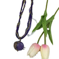 EU/US Import Hot Sale Handmade Beige Bead Bohemian Ethnic Retro Sweater Chain Hole Peacock Gem Pendant Necklace