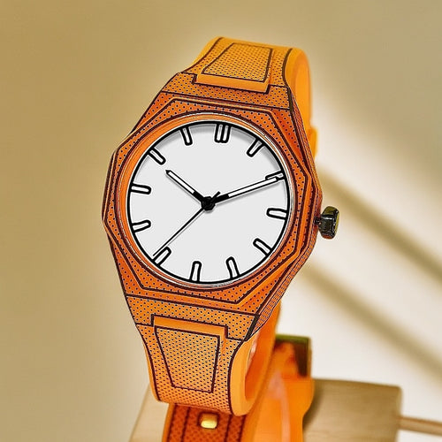 New Comic Draw Sketch Line Linen Dot Silicone Watch Fashionable Niche Trendy Sports Casual Student Waterproof Quartz Watch