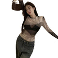 Women's Retro Tie Dye Sheer Slim T-Shirt