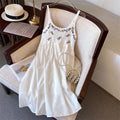 Bohemian Ethnic Style Embroidered Camisole Mid-Length Dress