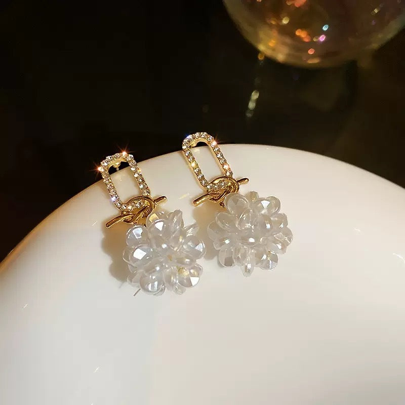 Vintage Pearl Flower Statement Earrings - view 7