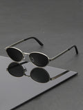 New Oval Round Sunglasses Sun-Proof Trendy Fashionable Sunglasses Personality Versatile Influencer Style Premium Sunglasses