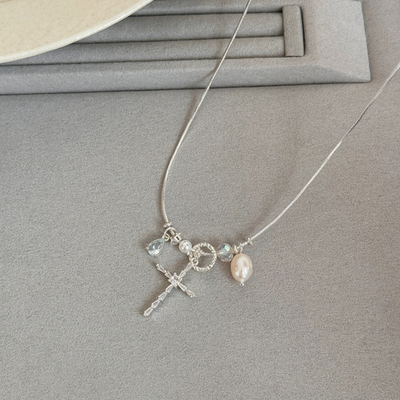 Sparkling Zircon Teardrop Pendant Necklace - view 3