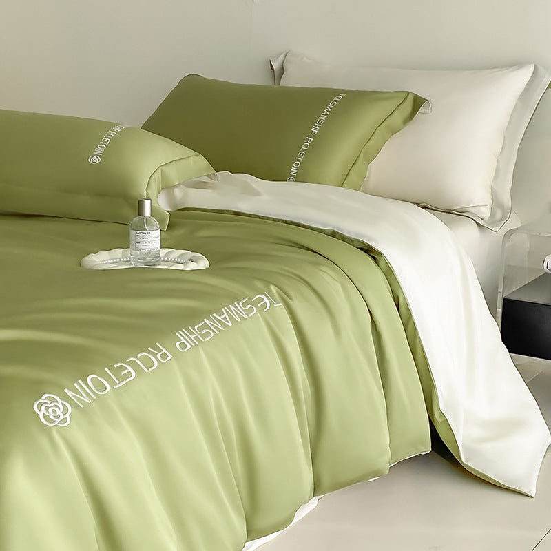 Ming Grey Milk Tea Cooling Fabric 4-Piece Bedding Set - view 2