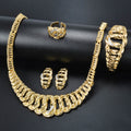Middle East Bead Gem Set Export Band Shape Mutual Clasp Spliced Retro Necklace Bangle Ring Earrings Statement Accessory Set
