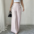 Casual High Waist Striped Drapey Wide Leg Pants + Pants
