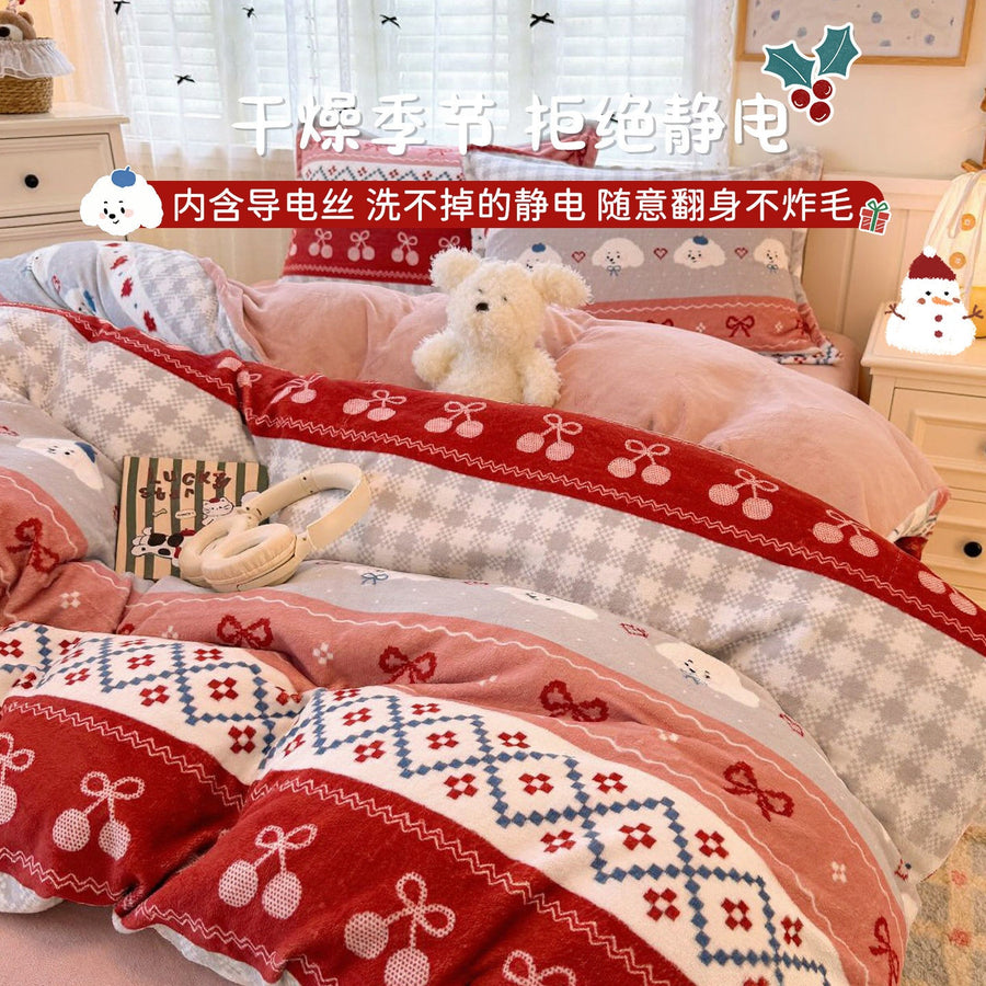 Monica Milk Velvet 4-Piece Winter Bedding Set - view 4