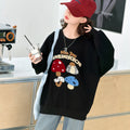 Girls' Mushroom Embroidery Pullover
