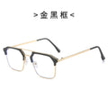 New Import Metal Pair Bridge Anti-Blue Plano Men Artsy Retro Browline Photochromic UV-Protection Glasses