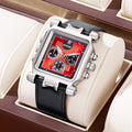 New Square Mens Watch Fashionable Hip-Hop Multifunction 3 Eye Premium Waterproof Quartz Watch Overseas Hot Sale