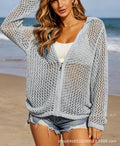 Summer Fashion Knit Long Sleeve Hollow-Out Set
