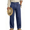 2026 customized men's clothing spring white bottom large size american style oblique waist linen cas