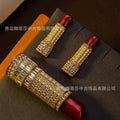 Vintage Accessory Height Stock Personality Design Detail Lipstick Stud Brooch Accessory Western Heavy-Duty Fashionable Jewelry Set