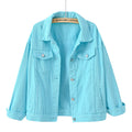 Women's Fall Korean Casual Plus Size Long Sleeve Loose Cropped Jacket + Top 2026 - White