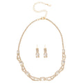 Moonlight Chapter Imperial Breeze Crystal Geometric Square Jewelry Set Wedding Banquet Necklace Light Luxury Niche Necklace