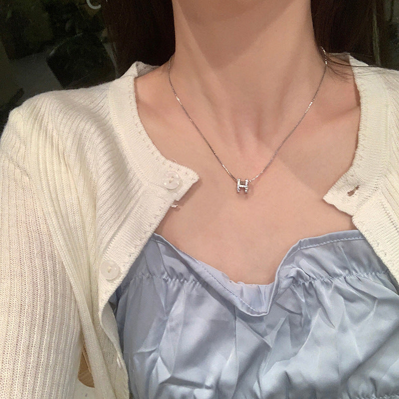 Korean Minimalist Silver Bow Pendant Necklace - view 6