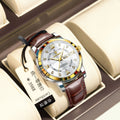 Swiss Brand New Leather Band Mens Watch Glow Pair Date Watch Live Export Bestseller Drop Ship