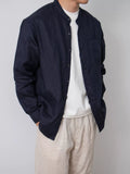 Nengmeng Neo-Chinese Stand Collar Linen Shirt