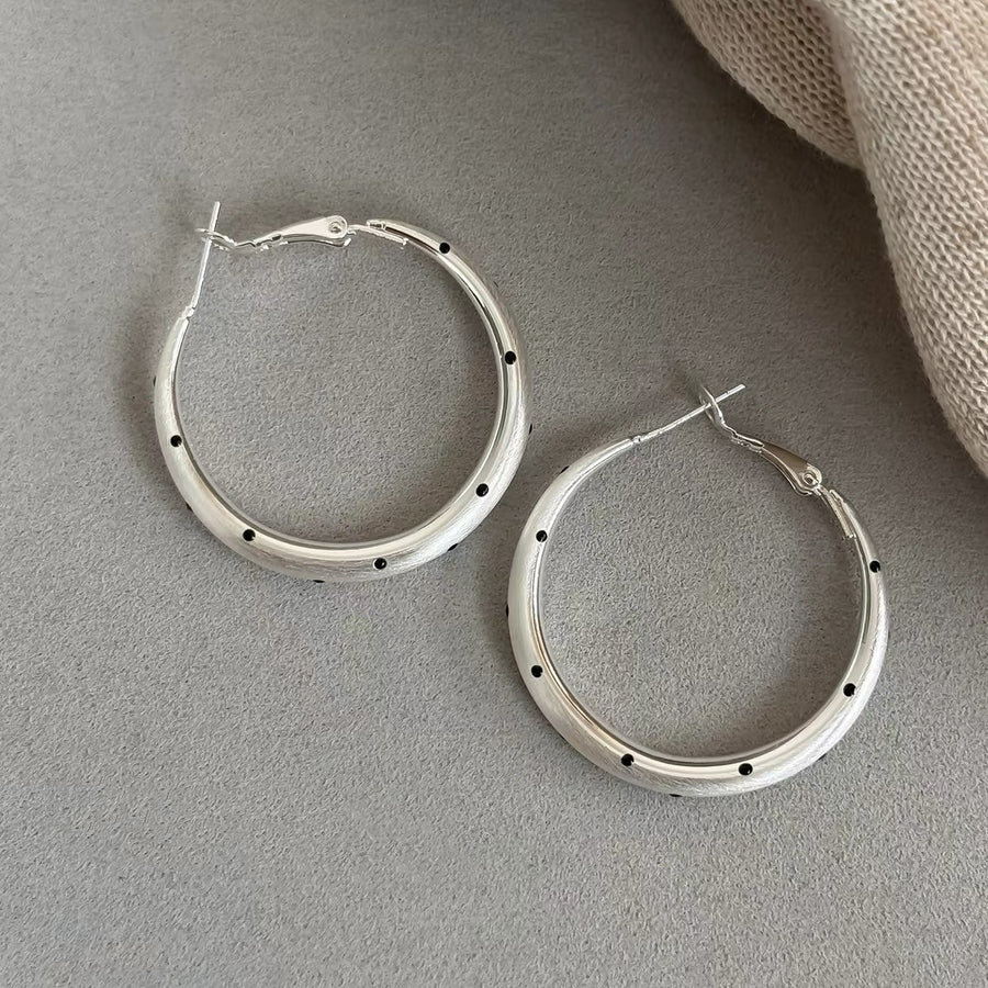 French Enamel Polka Dot Geometric Earrings - view 4