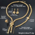 EU/US Import Dubai Gold 18K Personality ins Necklace Bracelet Set Earrings Ring India Knot Wedding Women Accessory Set