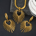 Western Niche Jewelry Fashionable Commute Necklace Earrings Set Snake Chain Too With Moon Heart Pendant Women