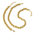 Western Fashionable New Copper Gold Plated Statement Hip-Hop Breeze Twist Chunky Chain Band Mutual Clasp Trendy Necklace Bracelet Set