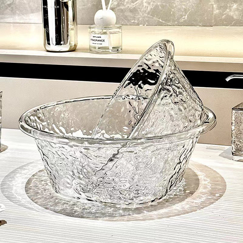 water ripple thickened transparent washbasin student dormitory plastic washbasin high-looking househ