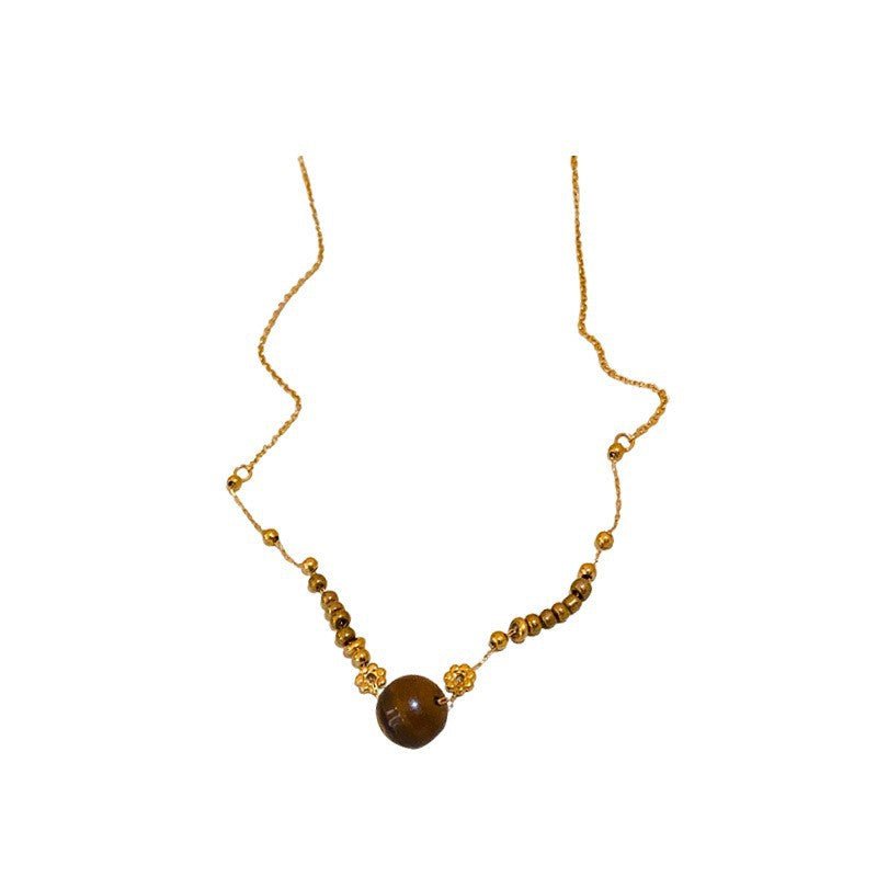 Brown Tiger's Eye Butterfly Pendant Necklace - view 5