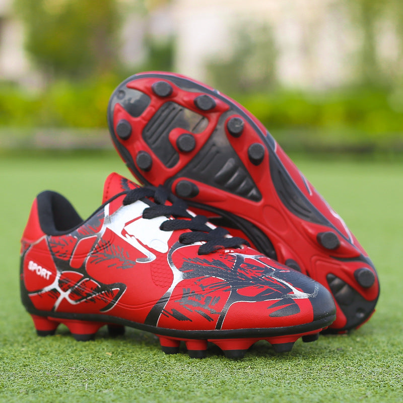 4445 large size long spike children's football shoes outdoor training shoes for primary and secondar