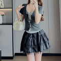 Summer French Slimming Lace High Waist Skirt + Short Skirt