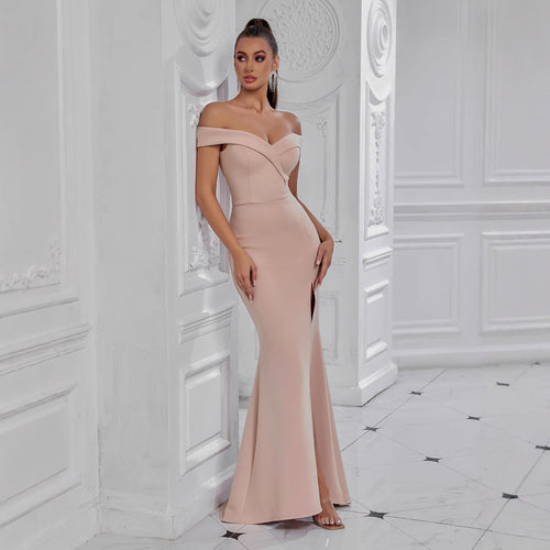 Women's Strapless V-Neck Sexy Classic Evening Gown Banquet