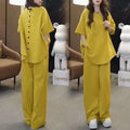 Summer Fashion Elegant Plus Size Short Sleeve High Waist Sequin Loose Tee + Pants 2-Piece Set