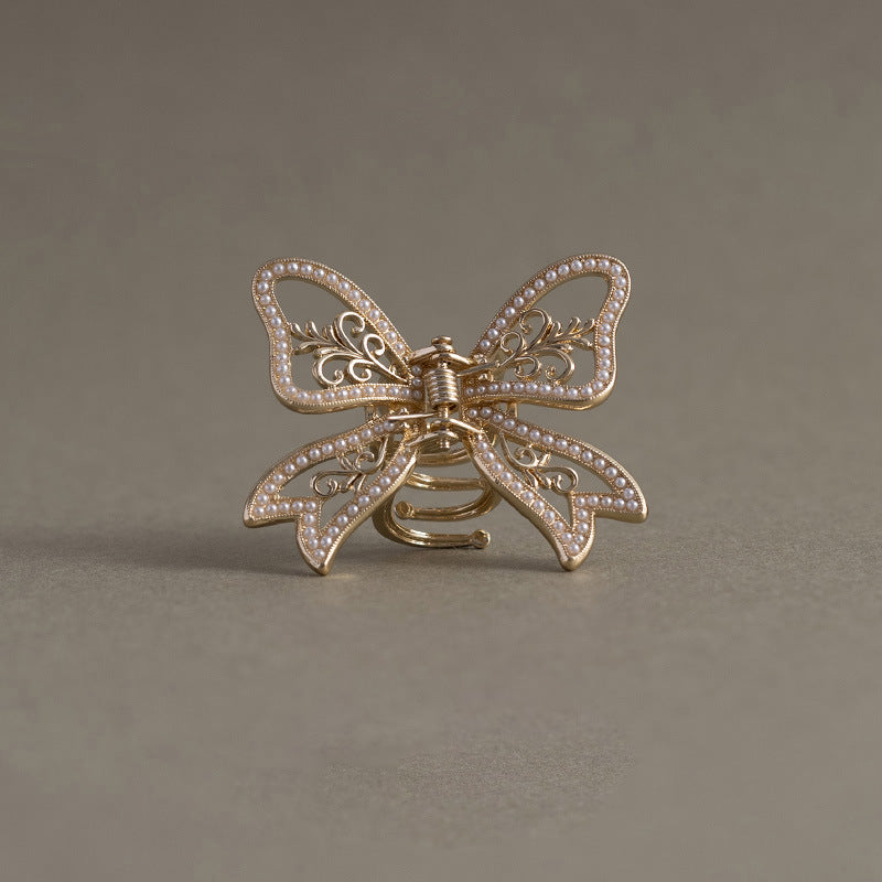 Pearl Bow and Iris Flower Hair Claw Clip - view 6