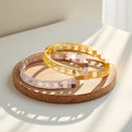 Cross-Border Hit Clover Bangle Bead Edge Cutout Design Premium Bracelet Full Diamond 10K Flower Tube Bangle Hand Jewelry Item