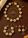 Vintage Four Leaf Clover Necklace Retro Simple Neo-Chinese Versatile Set Imperial Glaze Pearl Necklace